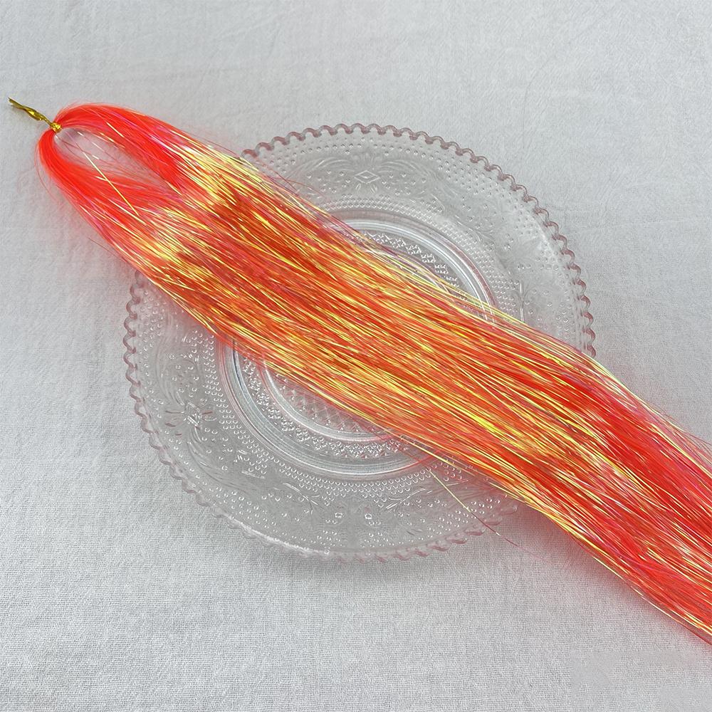 93/120cm Sparkle Synthetics Hair Extensions Tinsel Rainbow Colored Strands Girls Headwear Hairbinge Hair Laser False Decor