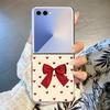 Прозрачный складной чехол для телефона с принтом красного банта для Samsung Galaxy Z Flip 7 FE 6 5 4 Flip7 Flip6 Flip5 Flip4 5G Жесткая задняя крышка из ПК