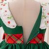 Девочки с большим бантом на рождественскую карнавальную вечеринку платье детское винтажное зеленое Санта-Клаус подарок для девочки молодая красная решетка принцесса новое платье
