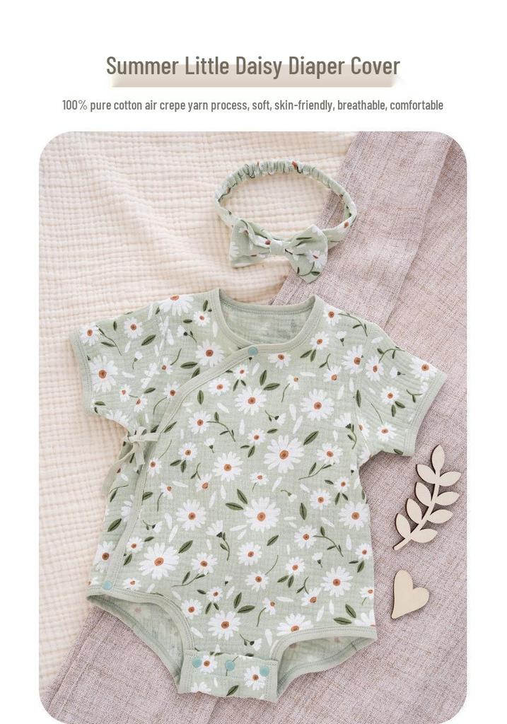Adorable Floral Print Summer Romper Set for Baby Girls - 0 to 12 Months