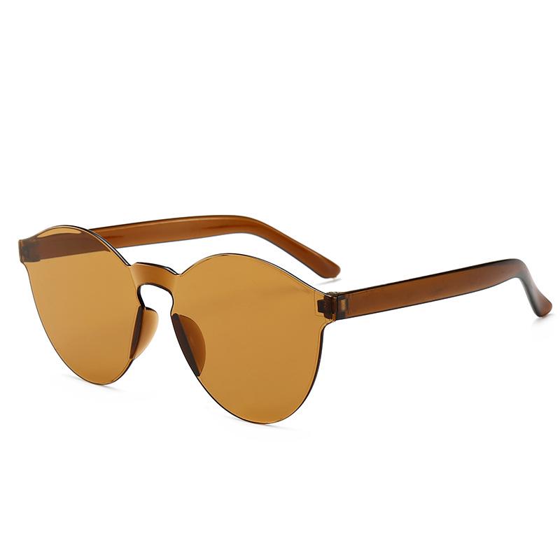 Модные женские солнцезащитные очки с кошачьими ушками, безрамные желе, прозрачные очки, универсальные очки в стиле ретро, ​​очки ярких цветов