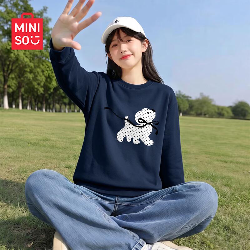 MINISO Женский повседневный свитшот с длинными рукавами и круглым вырезом
