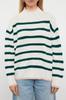 Women's Fashionable Stylish Sweater Black Wide Pattern Striped Knitwear Sweater