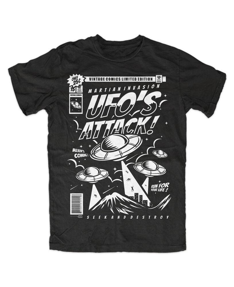 Футболка унисекс Ufo Attack Premium Sci Fi Martians Extra Terrestrials Mars V123 Area51