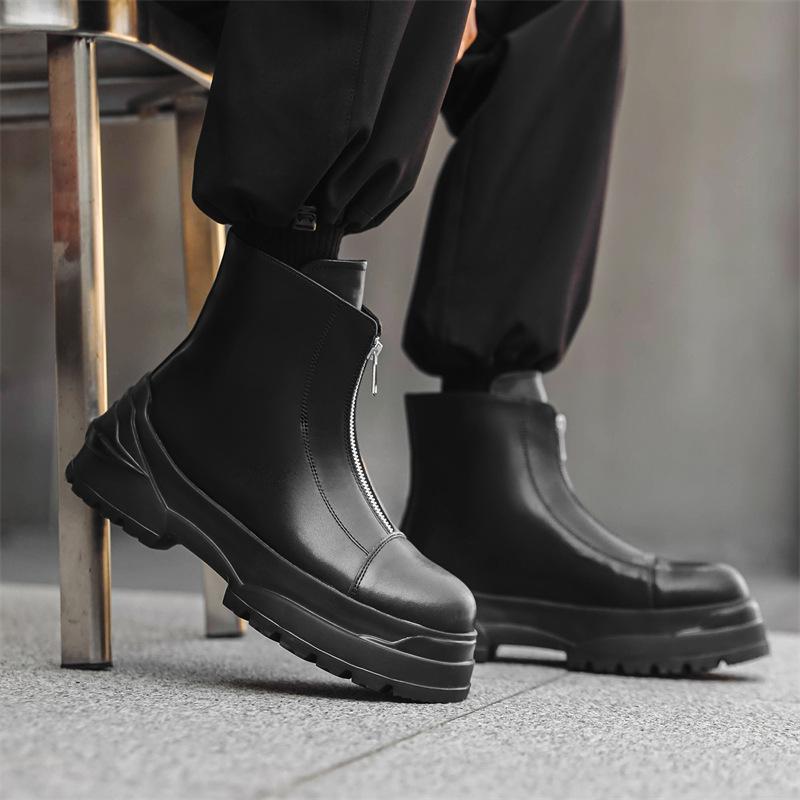 Модные мужские повседневные ботинки из натуральной кожи, дизайнерская обувь, ковбойские ботинки на платформе, вечерние платья для ночного клуба, красивые ботинки челси по щиколотку