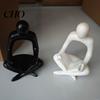 Contemporary Design Statue Modern Reading Figurine, Abstract Thinker Sculpture, Resin Small Book Fine Carving Ornament for Living Room, Office