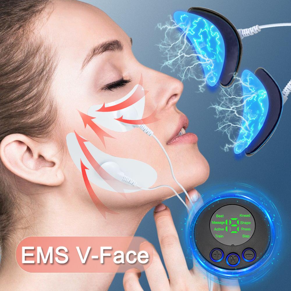 Электрический прибор V-комплекс EMS для похудения лица, красоты глаз, удаления морщин, подтяжки кожи, V-образный facial lifting, против морщин