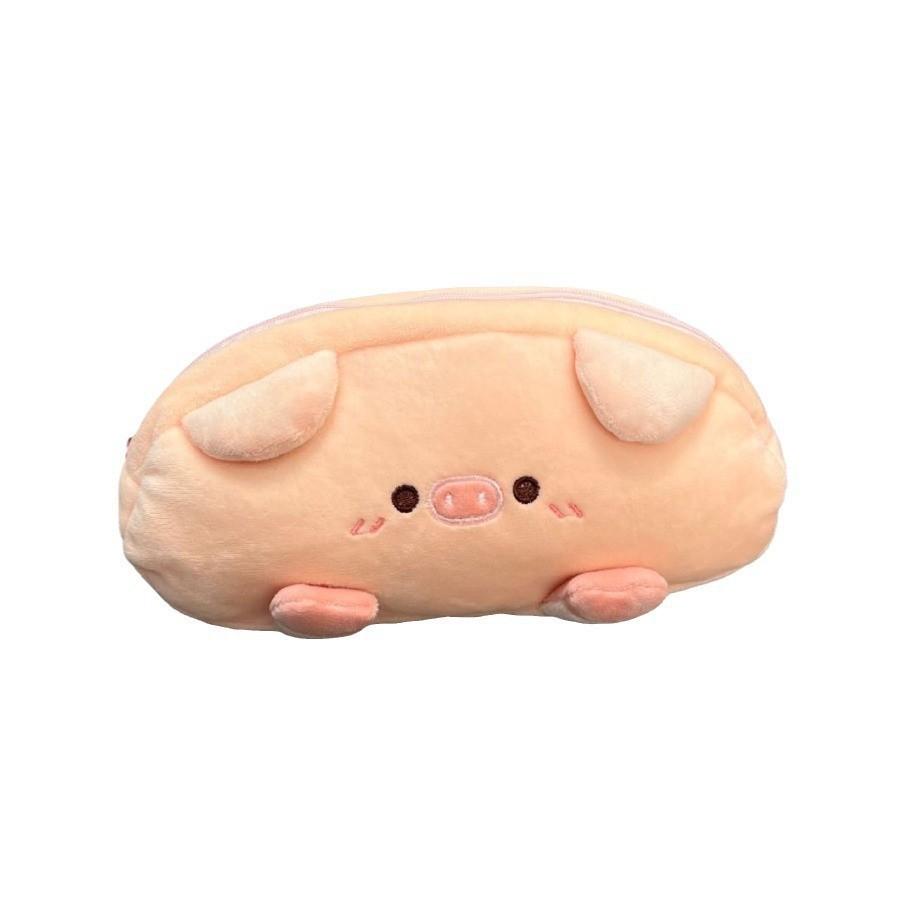 Plush Piggy Pencil Case Girly Cute Large Capacity Pencil Stationery Bag Cosmetic Bag Storage