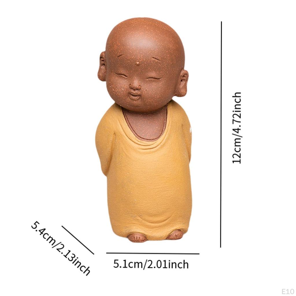 Little Monk Statue ,Monk Ornament ,Craft ,Desk Figure Buddha Sculpture for Bedroom ,Office