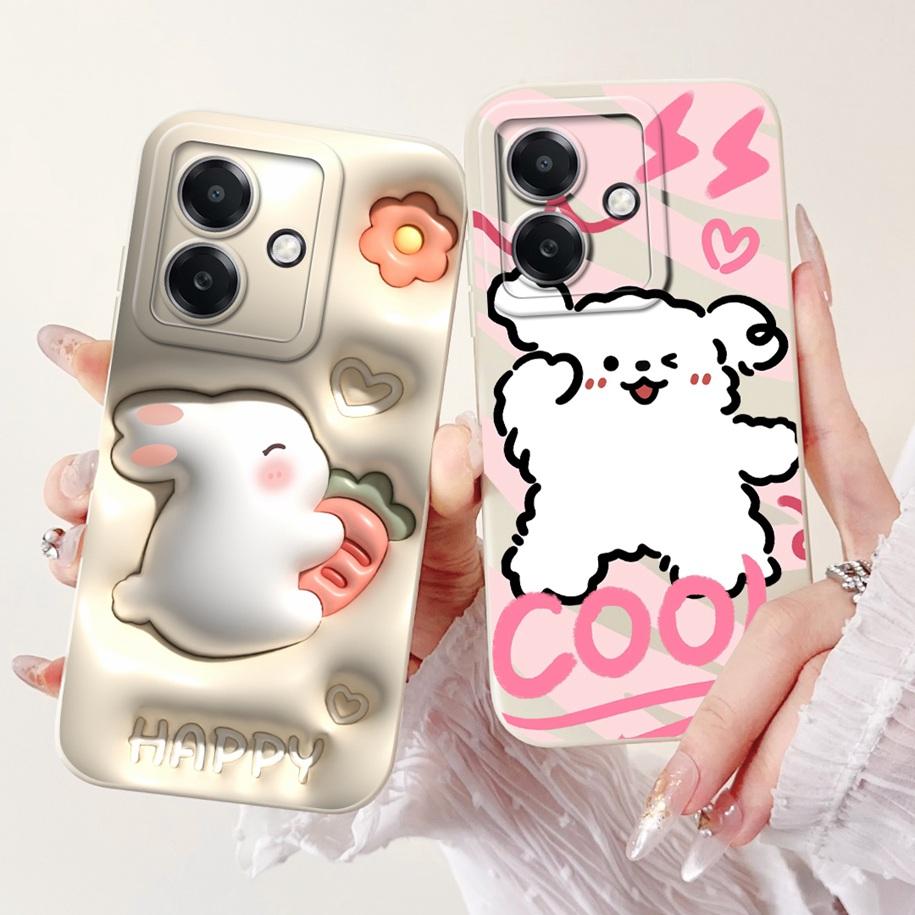For Funda OPPO A3 A3x 4G Case 2024 Cute Panda Rabbit Soft Silicone Candy Painted Phone Covers For OPPO A40 5G OPPOA3 A 3x Bumper