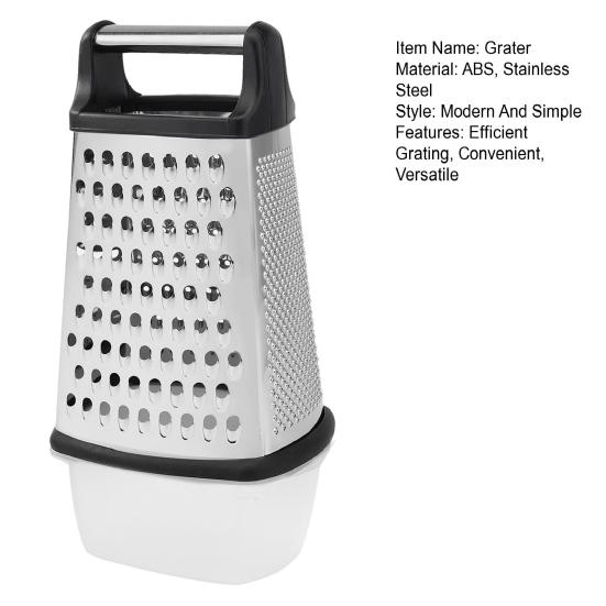 Cheese Grater with Container 4 Sides Box Grater for Vegetable Ginger Cutter Handheld Kitchen Food Shredder for Cheese Zest Veggies