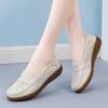 New Spring Style Soft Sole Without Tiring Feet Hollow Breathable Mother Shoes Large Size Flat Sole Bean Shoes Casual Women's Shoes
