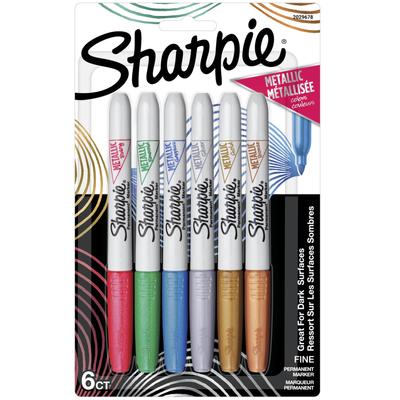 Перманентный маркер Sharpie Metallic, набор из 6 цветов, перманентная ручка среднего размера 2029678