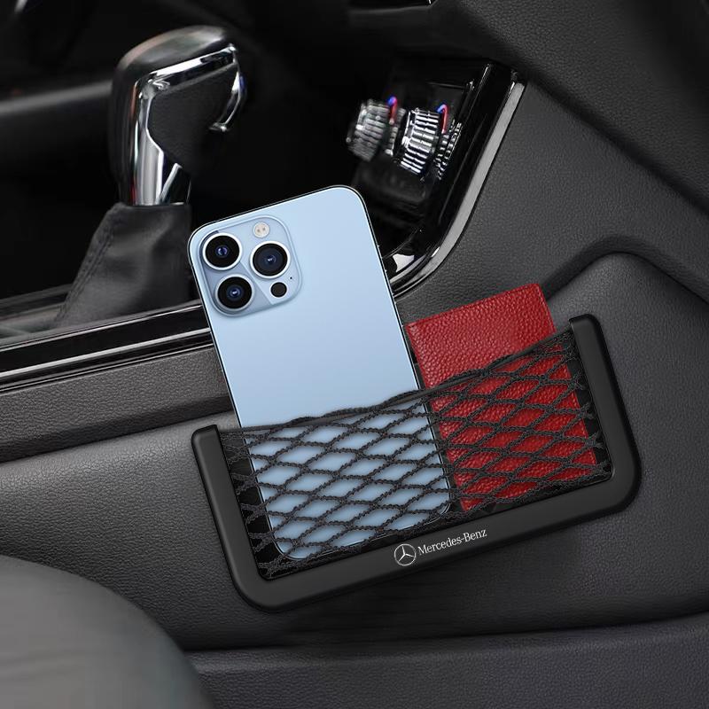 XUY2   1Pcs Car Storage Net Pocket Mesh Organizer Accessories For Mercedes Benz AMG Smart W205 C300 W203 W206 W108 W124 W126 W140 W168