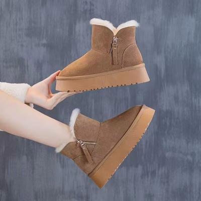 Зимние массивные сноубутсы для женщин Водонепроницаемые ботильоны на флисовой подкладке Плюшевая теплая женская обувь Нескользящие в наличии Тренд 2025 Обувь