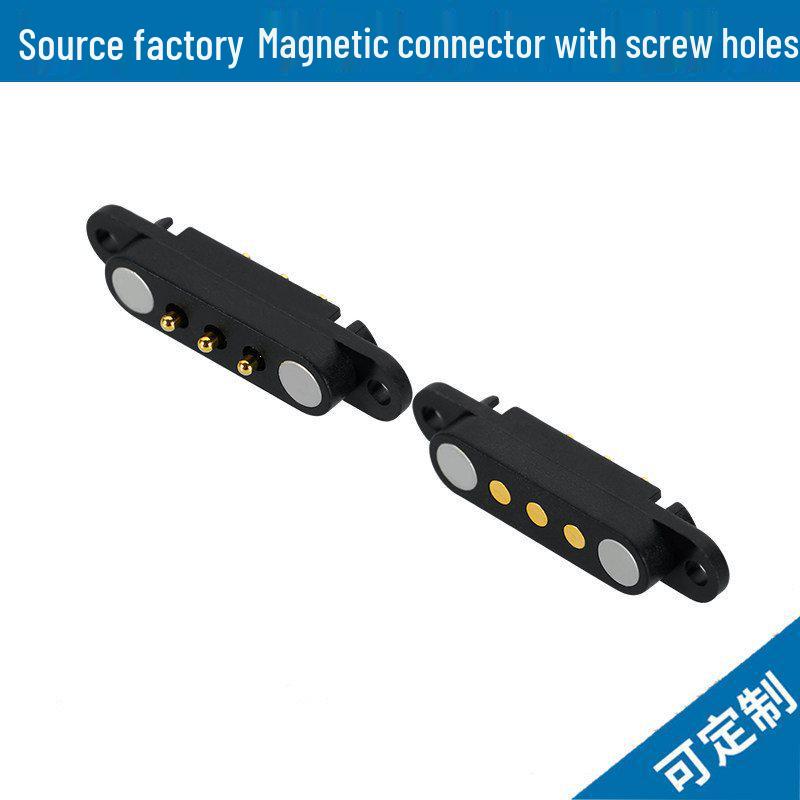 Magnetic Pogo Pin Spring Connector USB 2.54mm with Screw Mounting