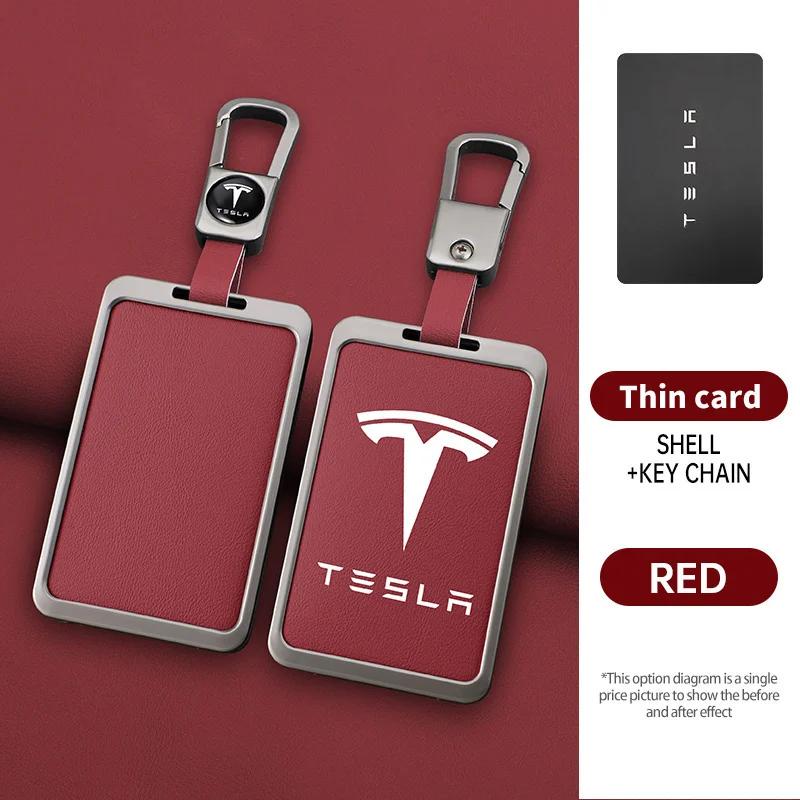 NJUT5 For Tesla Model 3 Model Y Fashion Zinc Alloy Car Smart NFC Card Key Case Cover Shell Keychain Protection Auto Styling Accessory