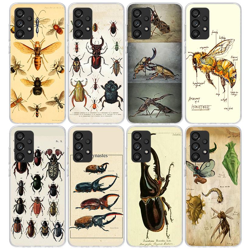 Bugs Bees Scientific Decomposition Phone Case For Samsung Galaxy A12 A52S A42 A32 A22 A51 A50 Note 20 Ultra 10 S10 Plus A71 A70