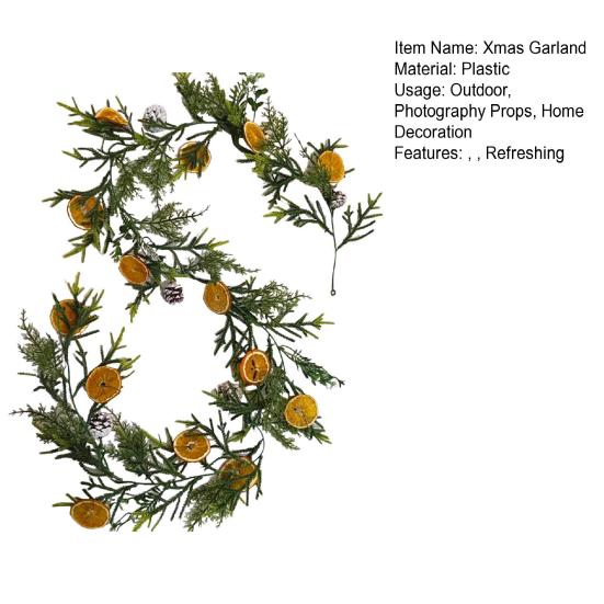 Рождественская гирлянда 6 футов сушеные апельсиновые хлопья гирлянда реалистичный декор фермерского дома зимняя апельсиновая гирлянда