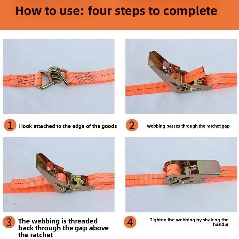 Heavy Duty Metal Buckle Tie-Down Cargo Straps for With Metal Buckle - Adjustable Secure Tie-Down for Safe Luggage Transport