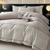 Four-piece Set of Polished Bedding Light Luxury Printing, Skin-friendly and Breathable Washed Sheets Quilt Covers Pillowcases.