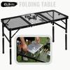 CLS Portable Outdoor Folding Barbecue Table: Lightweight, Self-Driving Camping Kitchen with Lifting Mesh for IGT Stove.