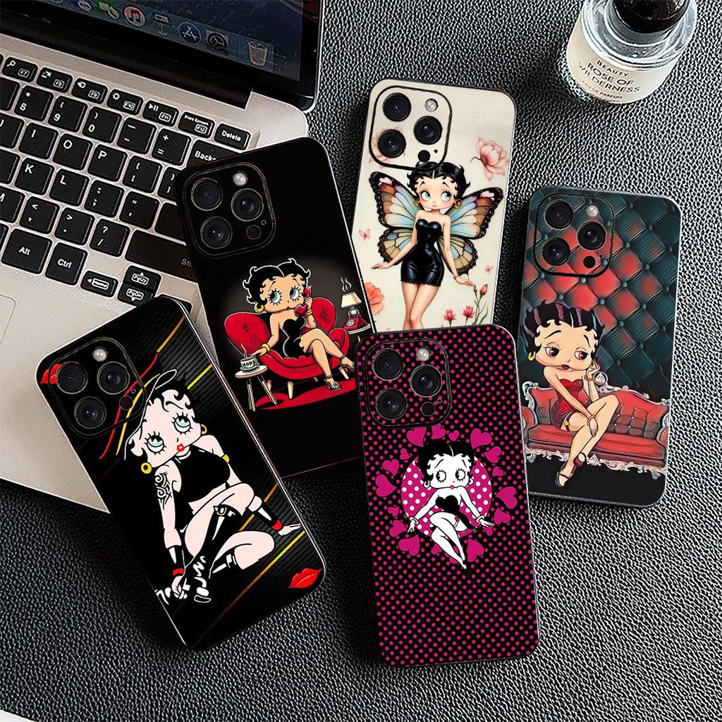 Чехол для Apple iPhone 16 14 15 Plus 11 Pro Max 16E ProMax + 16Plus 15+ 14+ Чехол для телефона Мягкий чехол Аниме B-Bettys Lovely B-Boops