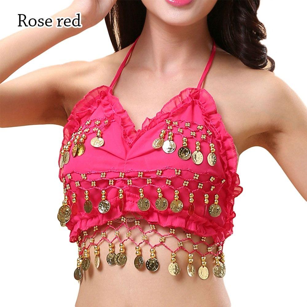 Tassel Sequin Nightclub Performance Top Show Costumes Belly Dance Bra Halter Bra