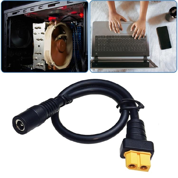 DC5525 Female to XT60 Female 30cm Adapter Cable for Solar Panel and Energy Storage Connection
