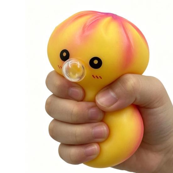 Игрушка-сквиш «Пельмешек, выдувающий пузыри» с коробкой-пароваркой, мягкая сенсорная игрушка «Паровой пирожок», тесто-антистресс, фиджет-игрушка