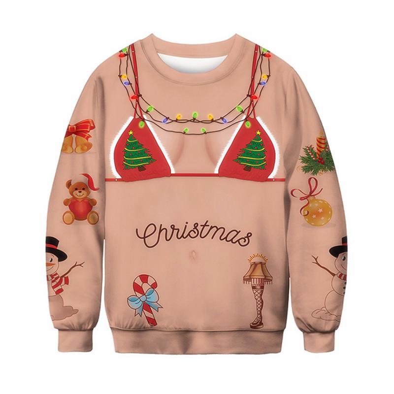 XXXL уродливый рождественский свитер, женский джемпер больших размеров, забавный свитшот с принтом, пуловер, свитера, осенне-зимняя одежда большого размера XXXL