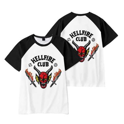 Женская/мужская мода, футболки с короткими рукавами и принтом Hellfire Club, повседневные крутые топы с круглым вырезом