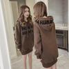 Korean Style Women's Hooded Sweatshirt, 2024 Autumn/Winter Collection: Mid-Length, Thickened, Loose Fit, Trendy Student Top