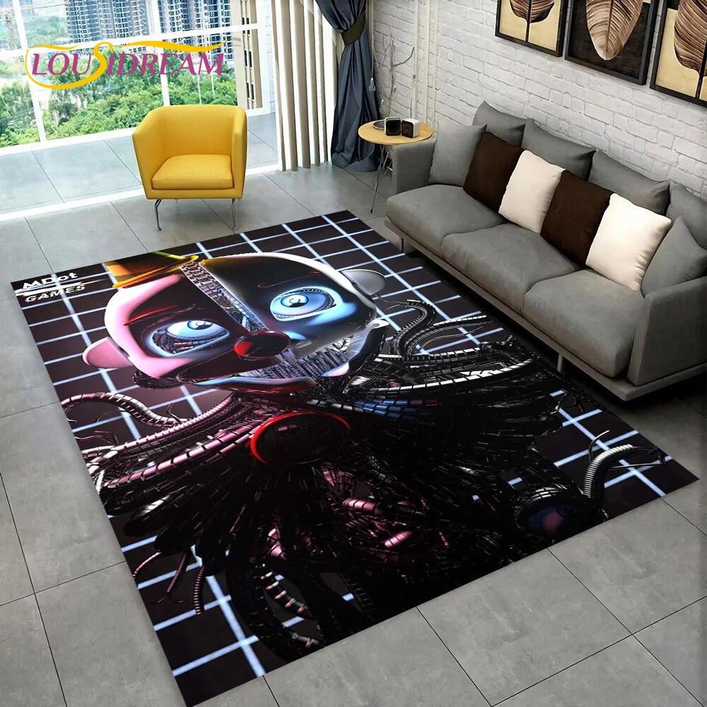 Ковер с изображением Фредди из хоррор-игры FNAF, коврик для дома, гостиной, спальни, дивана, прихожей, декора, коврик для детской игровой зоны, нескользящий коврик для пола