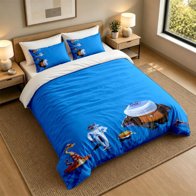 3Pcs Bedding SetThe Bad Guys Soft Bed Sheet and Two Pillowcases Home Bedroom Decor