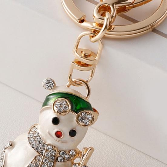 Рождественский брелок Снеговик Рождественская елка Носки Форма кролика Кольцо для ключей Инкрустация стразами Органайзер для ключей