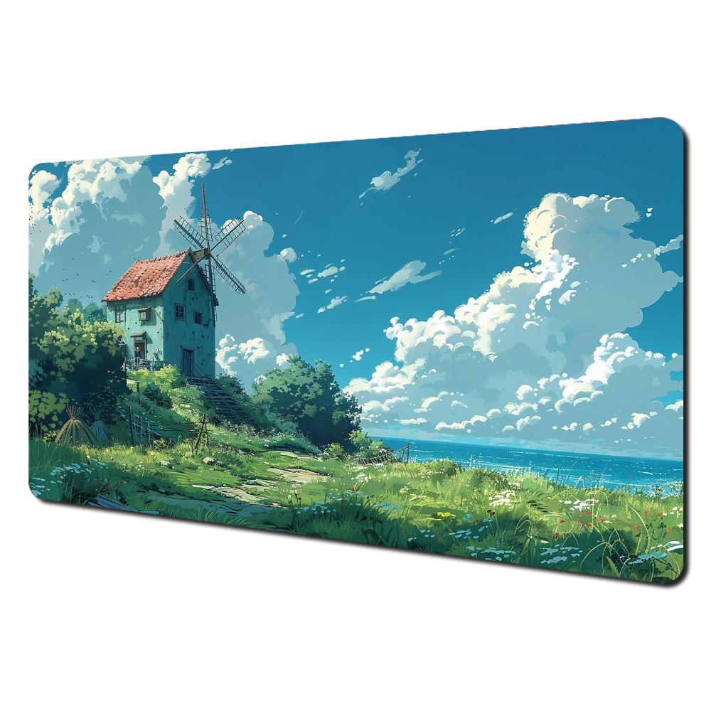 D anime scenery theme large office Mouse Pad Desk Mat with Stitched Edge nonSlip rubber base gamer pc accessories mouse pads