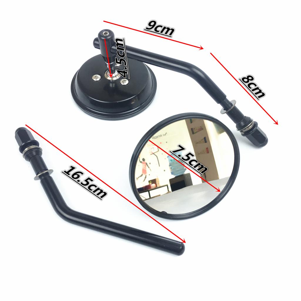 Для Harley Dyna Bobber Chopper Old School 1982-2018 черные/хромированные мотоциклетные зеркала 8 мм с коротким стержнем 3 дюйма, круглые, заднего вида