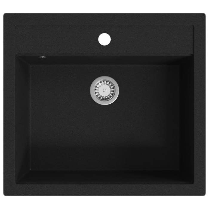 VidaXL Evier de Cuisine en Granit Bac Unique Lavabo Encastré Réversible Maison 142954