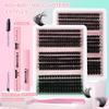 15Rows Diy 5D Fluffy Lash Clusters 80D 100D Thick Eyelash Clusters Wispy Individual Lashes 10-18Mm Cluster Eyelash Extension Kit