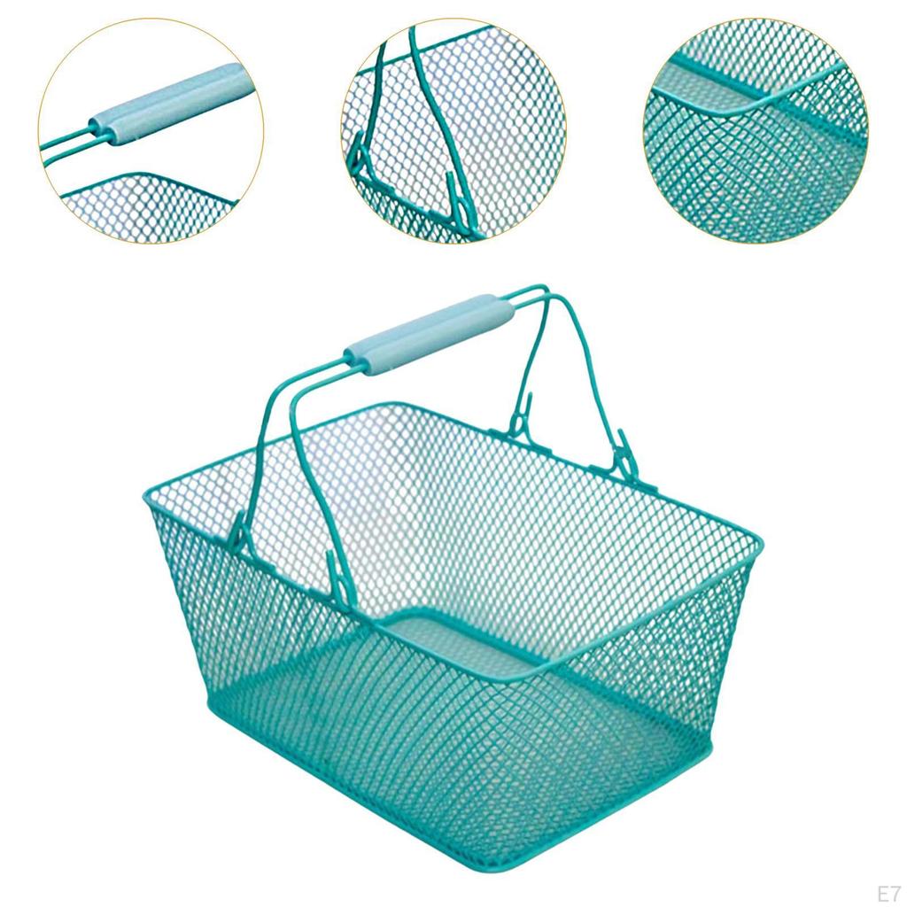 Basket of Multifunctional Metal Practical Portable with Handles for Supermarket