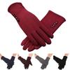 Solid Color Full Finger Mittens Thick Plush Warm Golves Furry Warm Mitts  Outdoor Sport