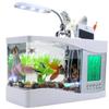 Multifunctional Aquarium USB Mini Fish Bowl Charging Small Cylinder Cubby Lamp Perpetual Calendar Fish Tank Clock