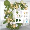 Olive Green Balloon Set Wreath Leaf Arch Birthday Party Decor Backdrop