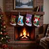 Set of 4 Christmas Decorations Stockings 2 Size Santa, Snowman, Reindeer Socks Hangings Christmas Tree Decoration Items Gifts Stocking Set