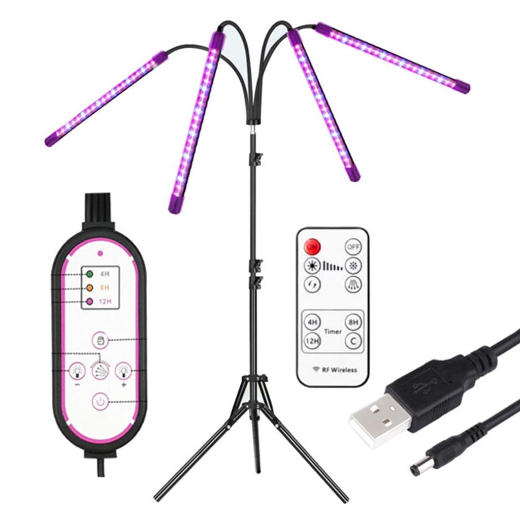 5V USB светодиодная лампа для растений, полноспектральная фитолампа с штативом, для комнатных овощей, цветов, рассады, светодиодная лампа для выращивания
