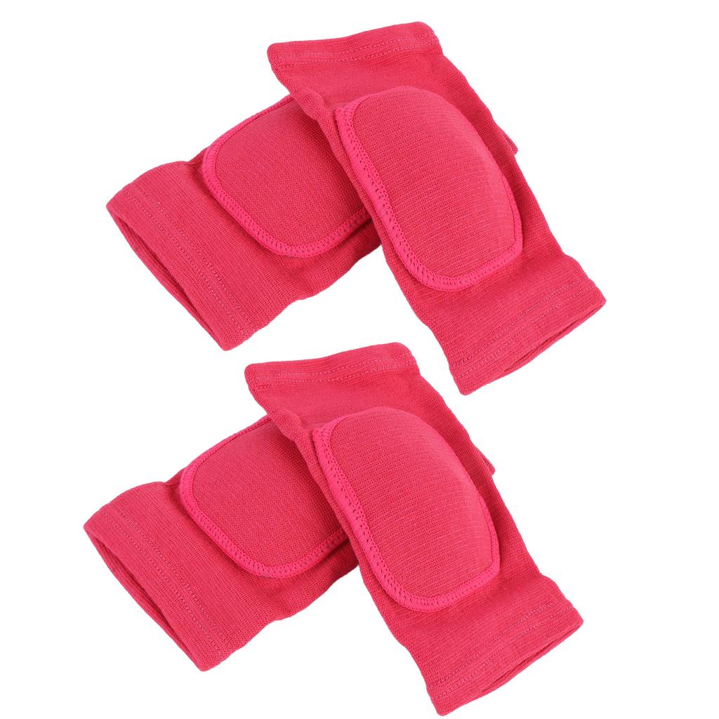 2 Pairs Knee Sleeves High Elastic Breathable Knee Protector Pads for Ice Hockey Skating Running Rose