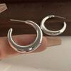 Серьги-кольца из стерлингового серебра 925 пробы в винтажном стиле для женщин, простые, в форме большой луны, ювелирные изделия, предотвращают аллергию, аксессуары для вечеринок, подарок