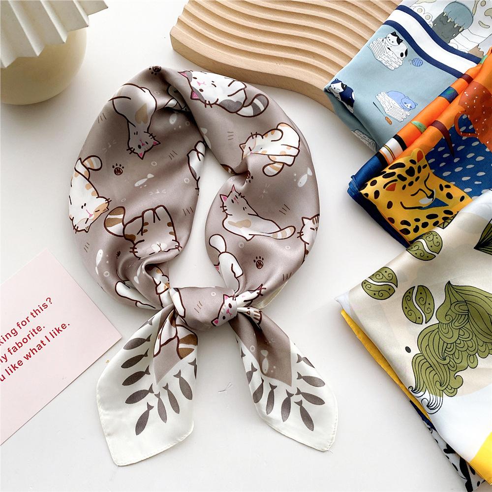 Fashion Decoration Scarf Hairband Tie Hair 70 Small Square Scarf Silk Scarf Women'S Spring And Autumn Versatile Small Scarf Professional Scarf