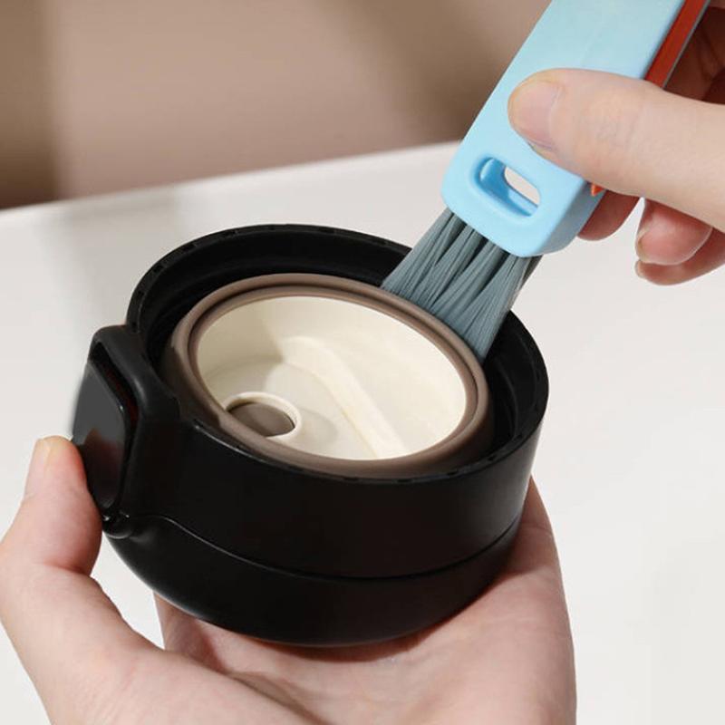 Щетка для крышки цветочной чашки, щетка для чистки пазов в углублениях чашек, щетка для чистки стаканов для воды «три в одном», щетка для чистки бутылок с трубочкой